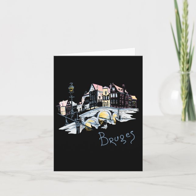 Travel Europe Belgium Bruges Family Vacation Souve Card (Front)