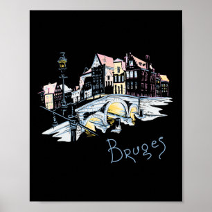 Travel Europe Belgium Bruges Family Vacation Souve Poster