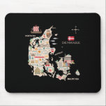 Travel Europe Denmark Map Copenhagen Danish Family Mouse Mat<br><div class="desc">Travel Europe Denmark Map Copenhagen Danish Family Vacation</div>