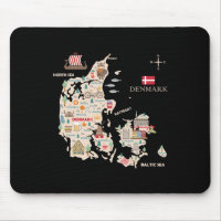 Travel Europe Denmark Map Copenhagen Danish Family