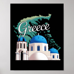 Travel Europe Greece Athens Santorini Crete Greek Poster