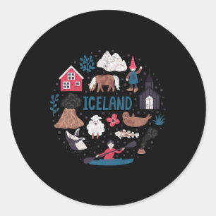 Travel Europe Iceland Reykjavik Family Vacation So Classic Round Sticker