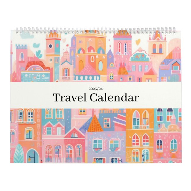 Travel Europe Pink Girly Calendar (Cover)