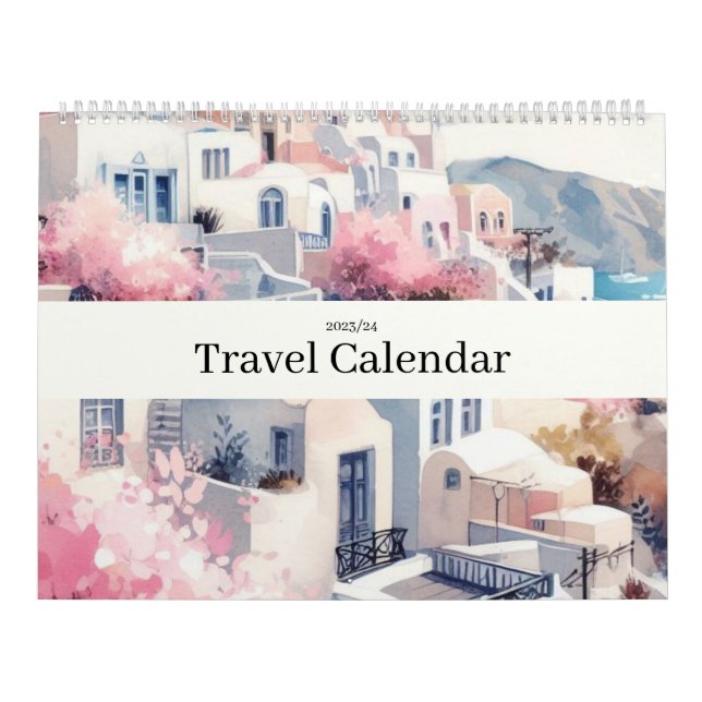 Travel Europe Pink Girly Calendar (Cover)