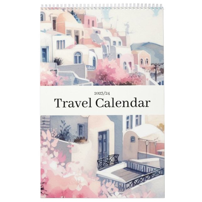 Travel Europe Pink Girly Calendar (Cover)