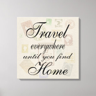 Travel Everywhere - stamps Canvas Print