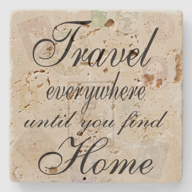 Travel Everywhere stone tile Stone Coaster (Front)