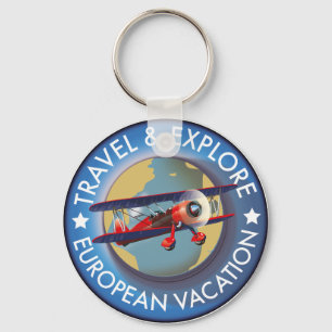 Travel & Explore European Vacation  Key Ring