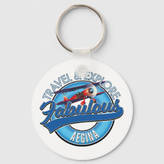 travel explore fabulous Aegina logo Key Ring