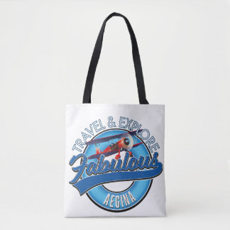 travel explore fabulous Aegina logo Tote Bag