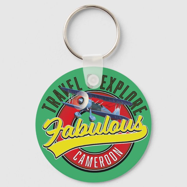 Travel & Explore Fabulous Cameroon logo Key Ring (Front)