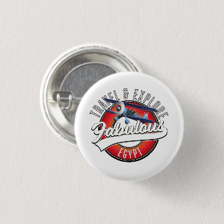Travel explore fabulous Egypt logo. 3 Cm Round Badge