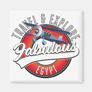 Travel explore fabulous Egypt logo. Magnet