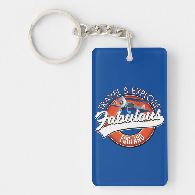 Travel explore fabulous England logo  Key Ring (Front)