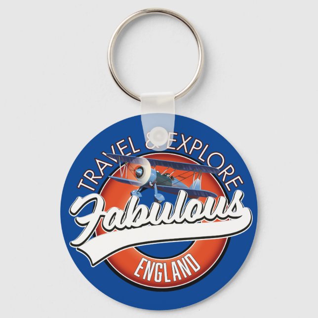 Travel explore fabulous England logo  Key Ring (Front)