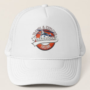 Travel explore fabulous England logo Trucker Hat