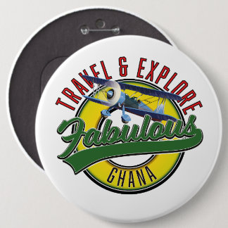 Travel explore fabulous Ghana logo 6 Cm Round Badge