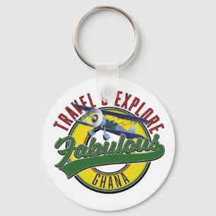Travel explore fabulous Ghana logo Key Ring