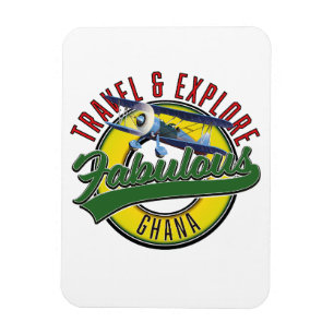 Travel explore fabulous Ghana logo Magnet