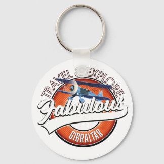 travel explore fabulous Gibraltar logo Key Ring