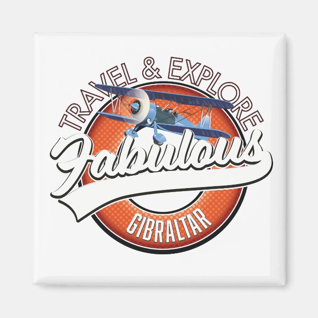 travel explore fabulous Gibraltar logo Magnet (Front)