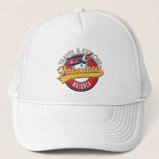 travel explore fabulous Majorca logo Trucker Hat