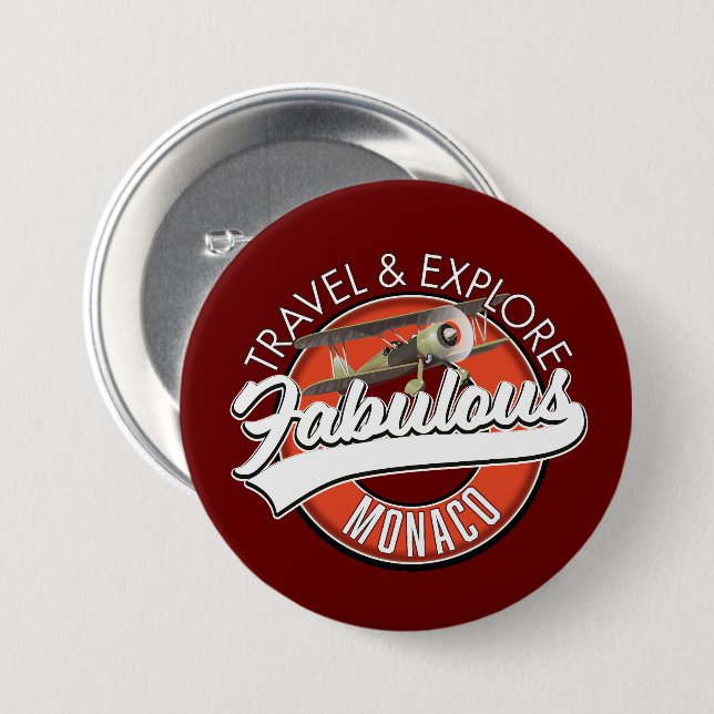 travel explore fabulous Monaco logo 7.5 Cm Round Badge (Front & Back)