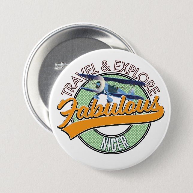 travel explore fabulous Niger logo 7.5 Cm Round Badge (Front & Back)