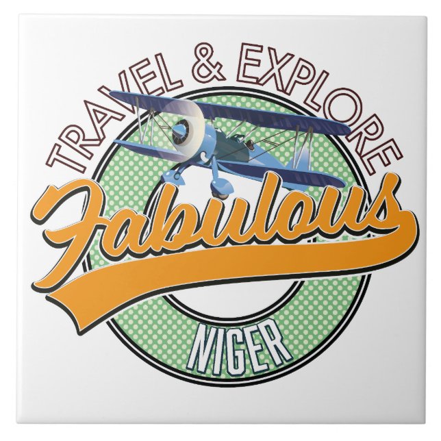 travel explore fabulous Niger logo Car Magnet Tile (Front)