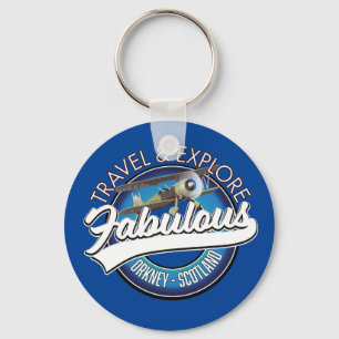 Travel explore fabulous Orkney Scotlands logo Key Ring
