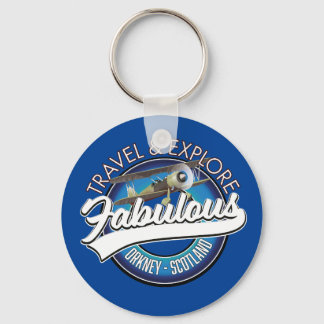 Travel explore fabulous Orkney Scotlands logo Key Ring