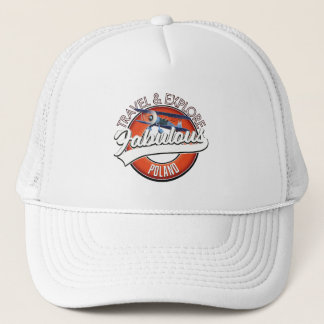 travel explore fabulous Poland logo Trucker Hat