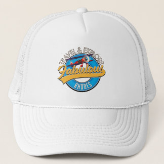 Travel & Explore Fabulous Rhodes logo Trucker Hat