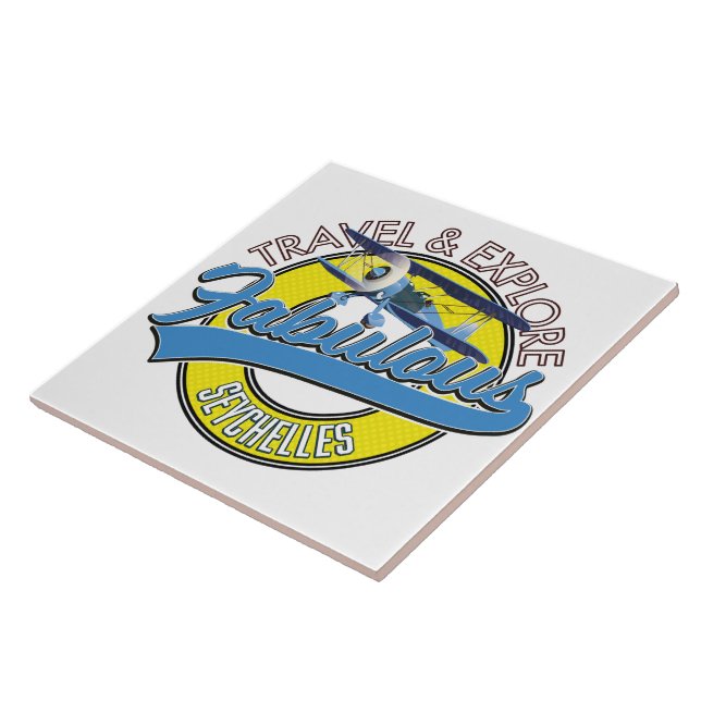travel explore fabulous Seychelles logo Car Magnet Tile (Side)