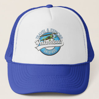 Travel explore fabulous Skiathos logo Trucker Hat