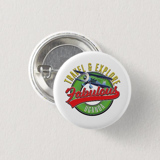 Travel Explore Fabulous Uganda 3 Cm Round Badge (Front & Back)