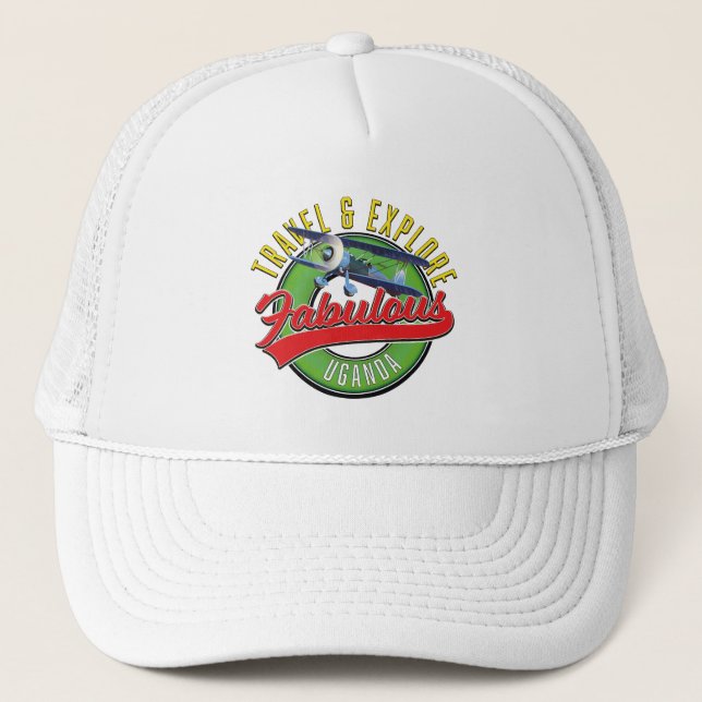 Travel Explore Fabulous Uganda T-Shirt Trucker Hat (Front)