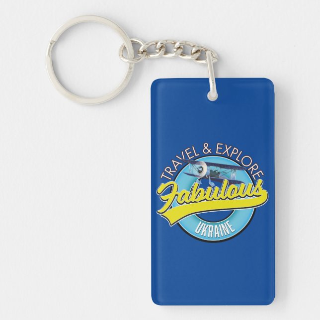 travel explore fabulous Ukraine logo Classic Round Key Ring (Front)