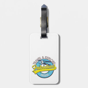 travel explore fabulous Ukraine logo Luggage Tag