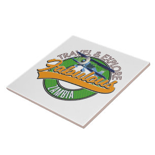 Travel explore fabulous zambia button tile