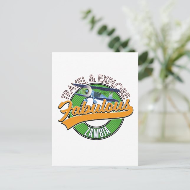 Travel explore fabulous zambia postcard (Standing Front)