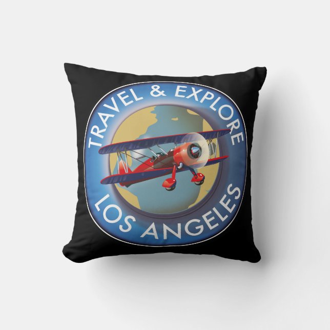 Travel explore Los Angeles logo Cushion (Front)