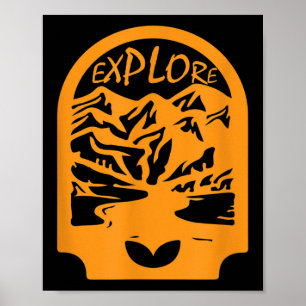 Travel Explore Mountain Graphic Casual Camping Boy Poster