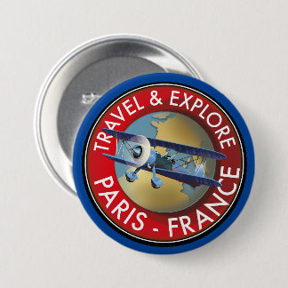 Travel & Explore Paris France Logo 7.5 Cm Round Badge