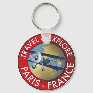Travel & Explore Paris France Logo Key Ring