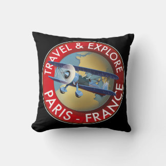 Travel & Explore Paris France Logo Magnet Cushion