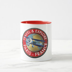 Travel & Explore Paris France Logo Mug