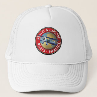 Travel & Explore Paris France Logo Trucker Hat