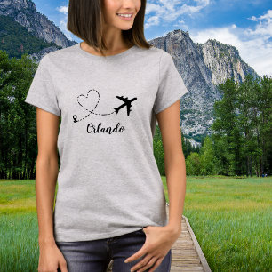 Travel Family Vacation Aeroplane & Custom Locatio T-Shirt