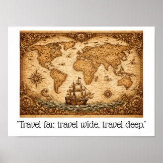  "Travel far, travel wide, travel deep.. Poster